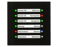 MDT SCN-GLED1S.01S KNX Glas LED Anzeige, Schwarz