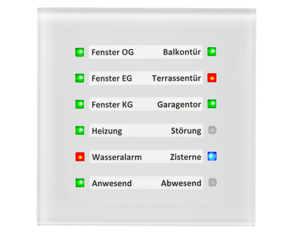 MDT SCN-GLED1W.01 KNX Glas LED Anzeige, Weiß