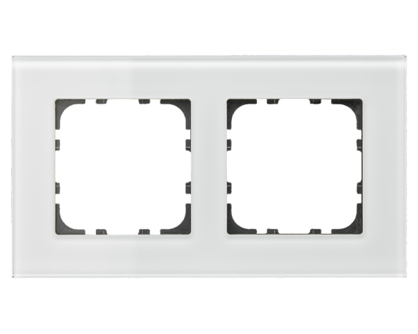 MDT BE-GTR2W.01 MDT Glasrahmen 2-fach für 55 mm Programme, Weiß