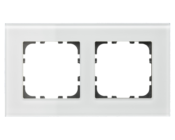 MDT BE-GTR2W.01 MDT Glasrahmen 2-fach für 55 mm Programme, Weiß