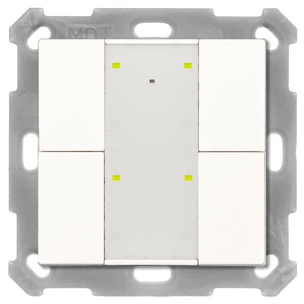 MDT RF-TA55A4.01 KNX RF+ Funk Taster Plus 4-fach mit Aktor, 55 mm, Reinweiß glänzend