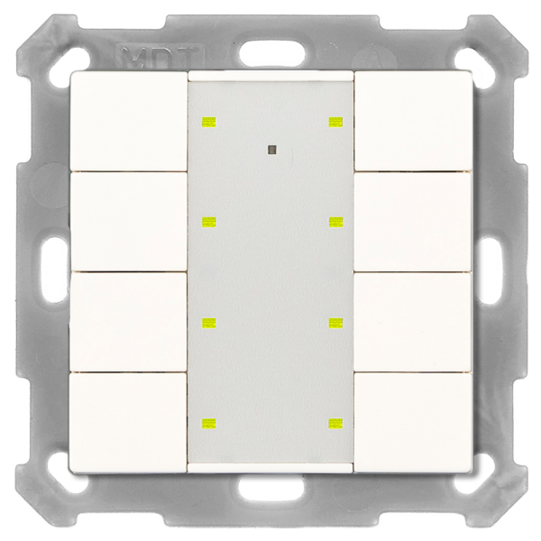 MDT RF-TA55A8.01 KNX RF+ Funk Taster Plus 8-fach mit Aktor, 55 mm, Reinweiß glänzend