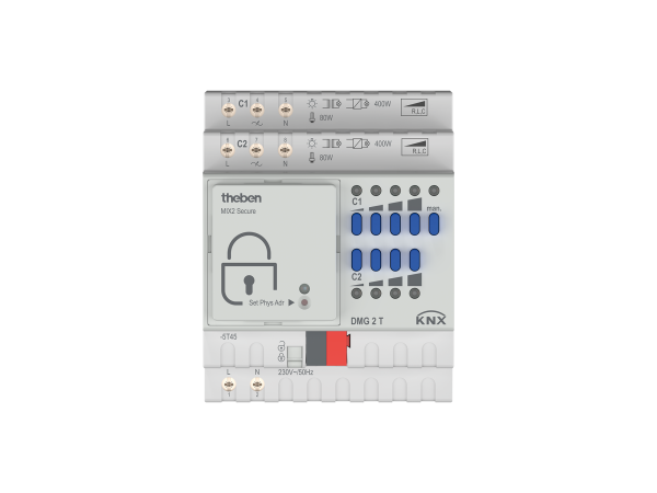 Theben DMG 2 T KNX Dimmaktor (Grundmodul MIX2) 2-fach, 400 W, KNX TP, Data Secure, Grundgerät MIX2