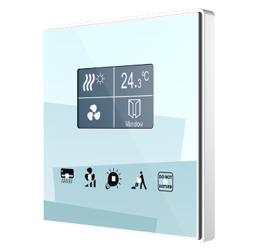 Zennio ZVI-SQTMDD kapazitives Touch-Panel mit 5 Tasten und Grafik-Display mit Thermostat Square TMD-Display