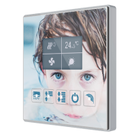 Zennio ZVI-SQTMDD kapazitives Touch-Panel mit 5 Tasten und Grafik-Display mit Thermostat Square TMD-Display