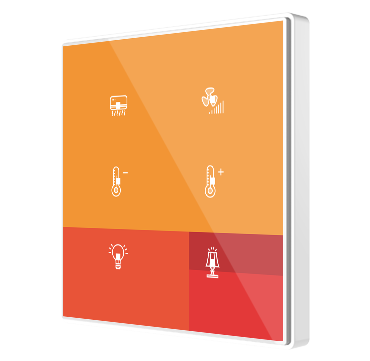 Zennio ZVI-SQTMD6-CUS kapazitives Touch-Panel mit 6 Tasten und Thermostat Square TMD 6 custom