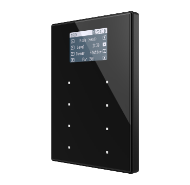 Zennio Kapazitives Touchpanel TMD-Display View - 8 Tasten - Display - Thermostat - PC-ABS Rahmen (Standard Design) Schwarz