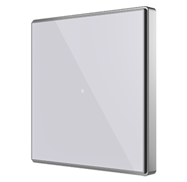 Zennio ZVI-SQTMD1-S kapazitives Touch-Panel mit 1 Taste und Thermostat Square TMD 1 silber