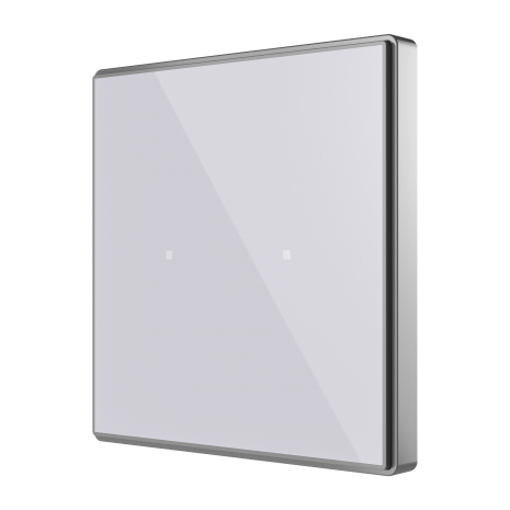 Zennio ZVI-SQTMD2-S kapazitives Touch-Panel mit 2 Tasten und Thermostat Square TMD 2 silber