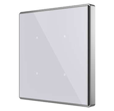 Zennio ZVI-SQTMD4-S kapazitives Touch-Panel mit 4 Tasten und Thermostat Square TMD 4 silber