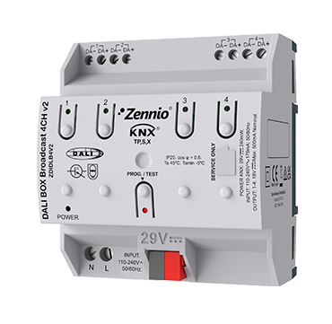 Zennio ZDI-DLB4 V2 KNX-DALI Broadcast Interface, 4 Kanäle für je 64 Betriebsgeräte