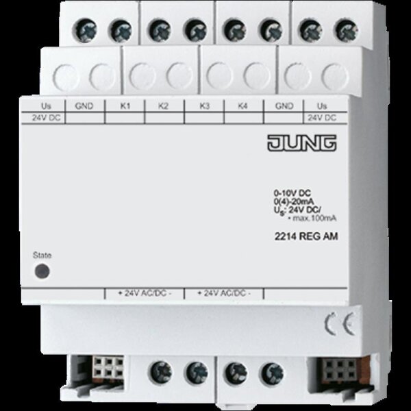 Jung 2214REGAM Analogeingangsmodul, REG, 4fach, AC/DC 24 V ~/=, Erweiterung für Wetterstation