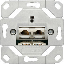 Gira 245200 Einsatz Netzwerk 2fach RJ45 Cat.6A Anschlussdose