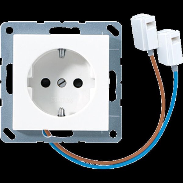 Jung A520-OBFWWLEDW SCHUKO-Steckdose, 16 A 250 V ~, Berührungsschutz, weißes LED-Orientierungslicht, bruchsicher