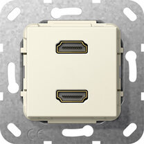 Gira 567101 HDMI 2fach Gender Changer Einsatz Cremeweiß