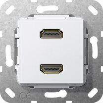 Gira 567103 HDMI 2fach Gender Changer Einsatz Reinweiß