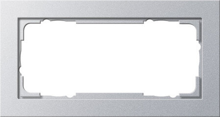 Gira 100225 Rahmen 2f o.MS Farbe alu E2 o.Mittelsteg