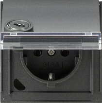 Gira 044967 SCHUKO KD Schloss gleich +BSF Gira TX_44 (WG UP) Anthrazit