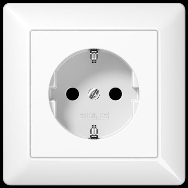 Jung AS1520KIWW SCHUKO-Steckdose, 16 A 250 V ~, Berührungsschutz, volle Platte, 80,5 x 80,5 mm