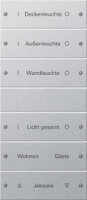 Gira 220626 Wippenset 6fach,beschriftbar System 55 Farbe Alu