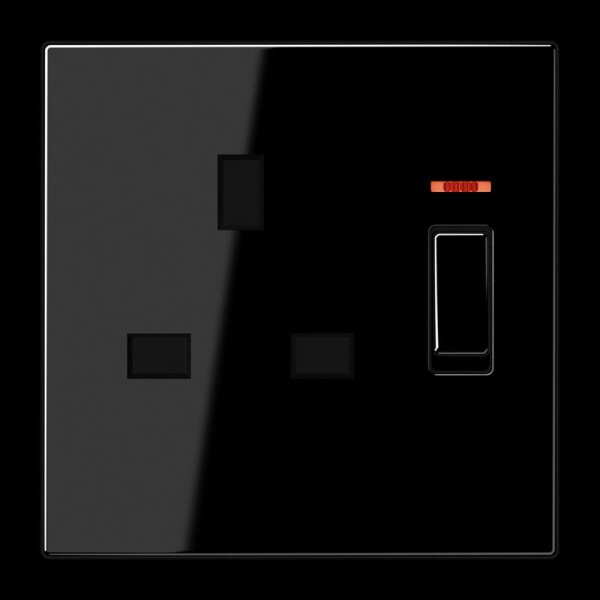 Jung LS3171KOSW Steckdose, 13 A 250 V ~, 2-polig + E, British Standard, Berührungsschutz, abschaltbar, Schalter mit Kontrolllicht, Schraubklemmen