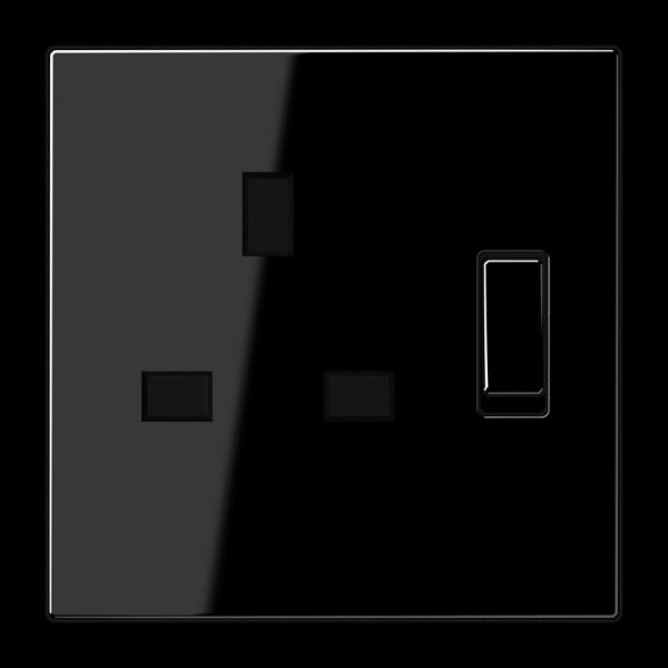 Jung LS3171SW Steckdose, 13 A 250 V ~, 2-polig + E, British Standard, Berührungsschutz, abschaltbar, Schalter ohne Kontrolllicht, Schraubklemmen