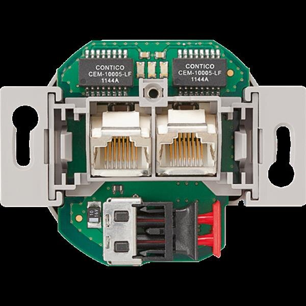 Jung MK-POF-2UAE Medienkonverter, 2fach, UP, 2 x RJ45, 1 x POF (Polymer Optical Fiber, 2,2 mm Duplex)