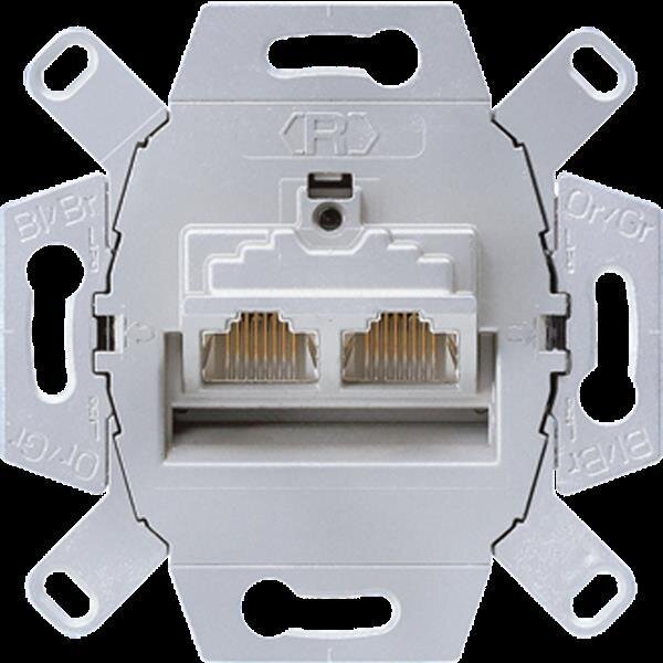 Jung UAE8-8UPOK6 Datendose, Category 6 / Class E, geschirmte LSA-Plus-Klemmen, 2 x 8-polig