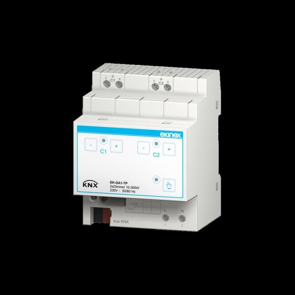 Ekinex EK-GA1-TP KNX 2-fach Dimmaktor 10-300 W