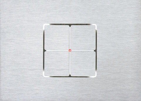 LARA BANDE CJC3041TH CJC KNX Tastsensor 1-fach mit LED, Temperatur- und Feuchtesensor Edelstahl gebürstet