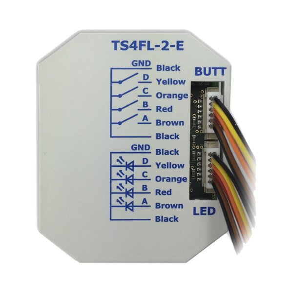 Lingg&Janke 79881SEC KNX Secure Tasterschnittstelle, für 4 Einzeltasten mit LEDs mit Einzelader-Anschl. TS4FL-2-SEC