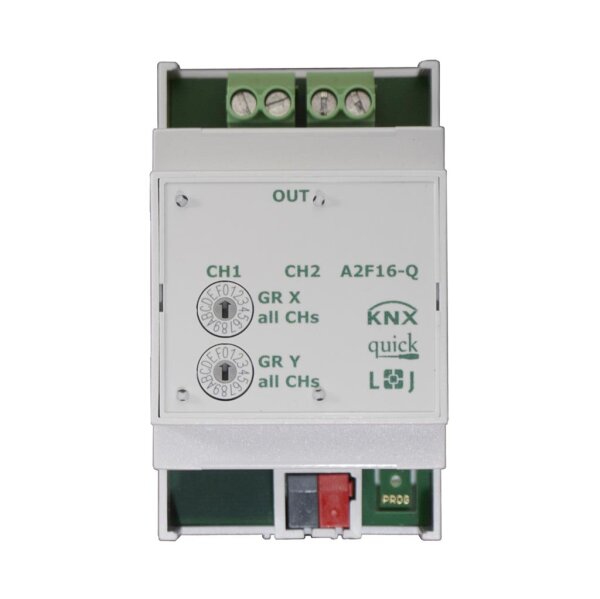 Lingg&Janke Q79231 KNX quick Schaltaktor 2-fach, 3 TE Schaltleistung 16A 250 VAC, C-Last 200µF A2F16-Q