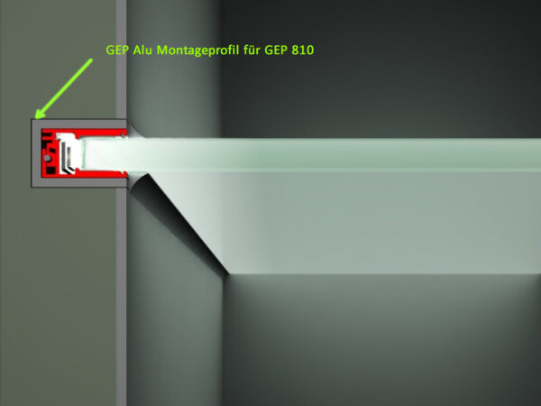 LED Profilelement PE89.0552 GEP Montageprofil für GEP 810 2,0m/ca. 600g