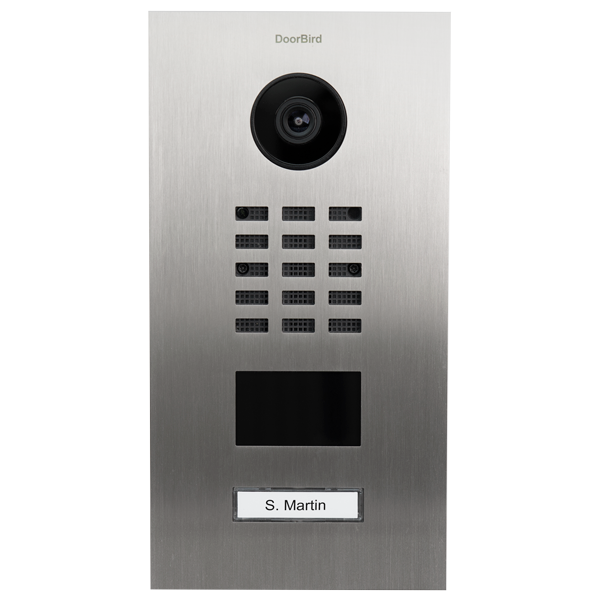 DoorBird IP Video Türstation D2101V, Gebürsteter Edelstahl, 1 hinterleuchtete Ruftaste