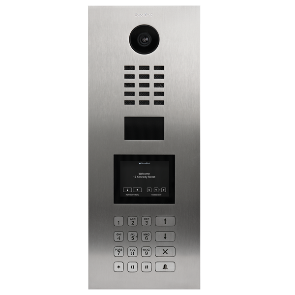 DoorBird IP Video Türstation D21DKV, Gebürsteter Edelstahl, Unterputzmontage ( vertikal ), Display Modul, Keypad Modul