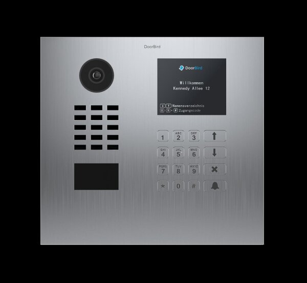 DoorBird IP Video Türstation D21DKH, Gebürsteter Edelstahl, Unterputzmontage ( horizontal ), Display Modul, Keypad Modul
