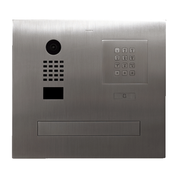 DoorBird IP Video Türstation D2101FPBK, Gebürsteter Edelstahl, Info Modul, Keypad Modul