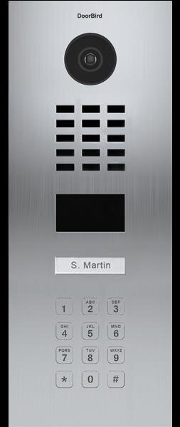 DoorBird IP Video Türstation D2101KV, Gebürsteter Edelstahl V2A, Unterputzmontage vertikal, 1 Ruftaste, Keypad Modul