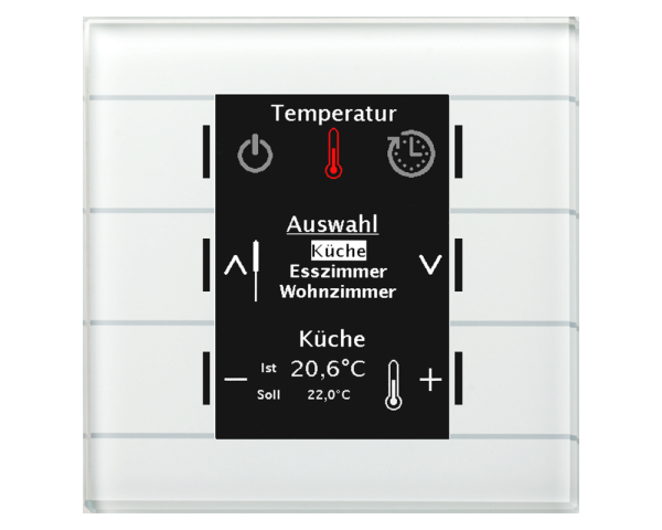 MDT BE-GBZW.01 KNX Glas Bedienzentrale Smart mit Farbdisplay, Weiß