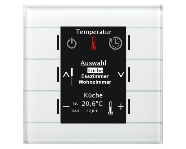 MDT BE-GBZW.01 KNX Glas Bedienzentrale Smart mit Farbdisplay, Weiß