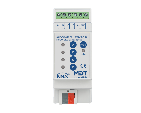 MDT AKD-0424R2.02 KNX LED Controller 4-Kanal 2/4 A, RGBW, 2TE REG