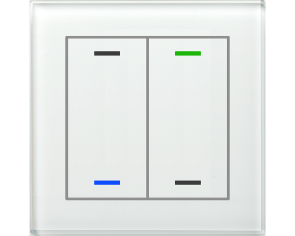 MDT BE-GTL2TW.01 KNX Glastaster II Light 2-fach, RGBW, Temperatursensor, Weiß, Neutral