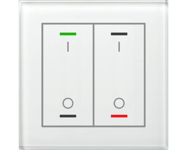 MDT BE-GTL2TW.B1 KNX Glastaster II Light 2-fach, RGBW, Temperatursensor, Weiß, Schalten