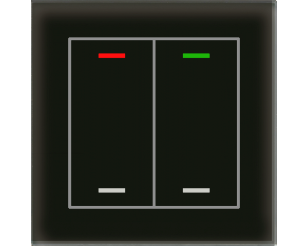 MDT BE-GTL20S.01S KNX Glastaster II Light 2-fach, RGBW, Schwarz, Neutral