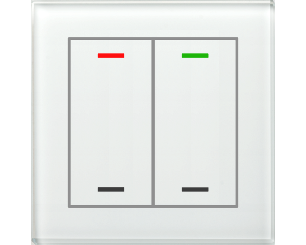 MDT BE-GTL20W.01 KNX Glastaster II Light 2-fach, RGBW, Weiß, Neutral