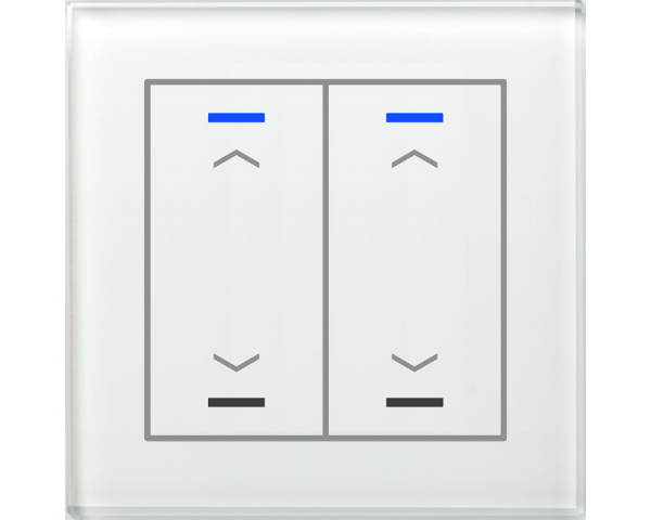 MDT BE-GTL20W.A1 KNX Glastaster II Light 2-fach, RGBW, Weiß, Jalousie