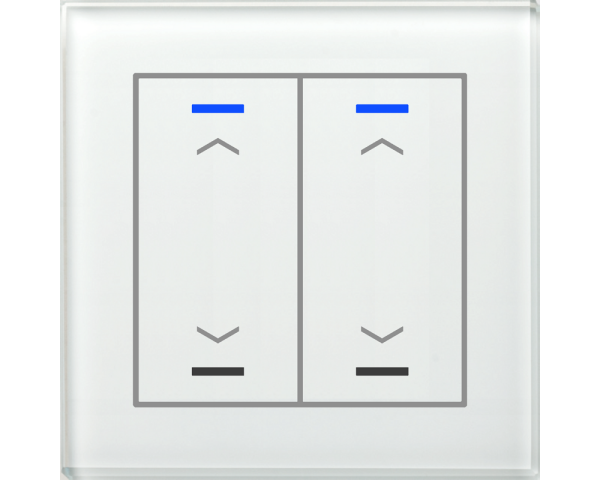 MDT BE-GTL20W.A1 KNX Glastaster II Light 2-fach, RGBW, Weiß, Jalousie