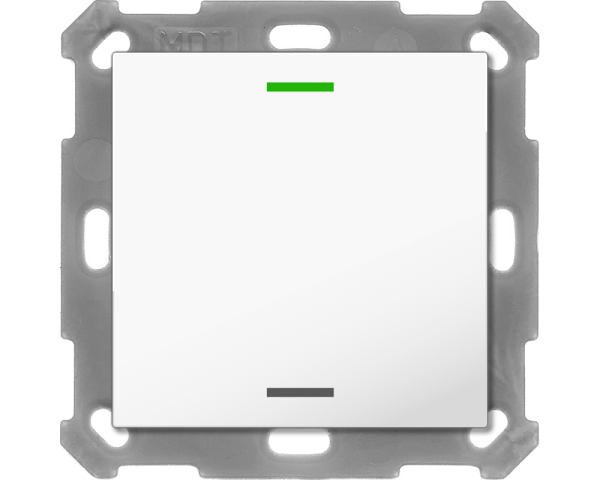 MDT BE-TAL55T1.01 KNX Taster Light 55 1-fach, RGBW, Temperatursensor, Reinweiß glänzend, Neutral