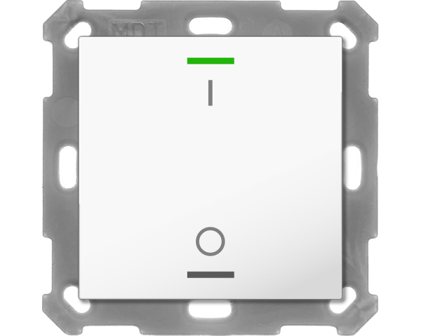 MDT BE-TAL55T1.B1 KNX Taster Light 55 1-fach, RGBW, Temperatursensor, Reinweiß glänzend, Schalten