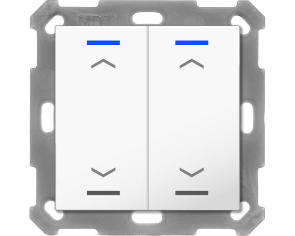 MDT BE-TAL5502.A1 KNX Taster Light 55 2-fach, RGBW, Reinweiß glänzend, Jalousie